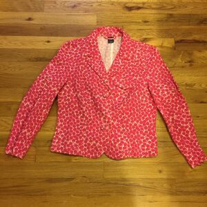 WOMEN GAP Floral Print Spring Blazer Pink White Size 4